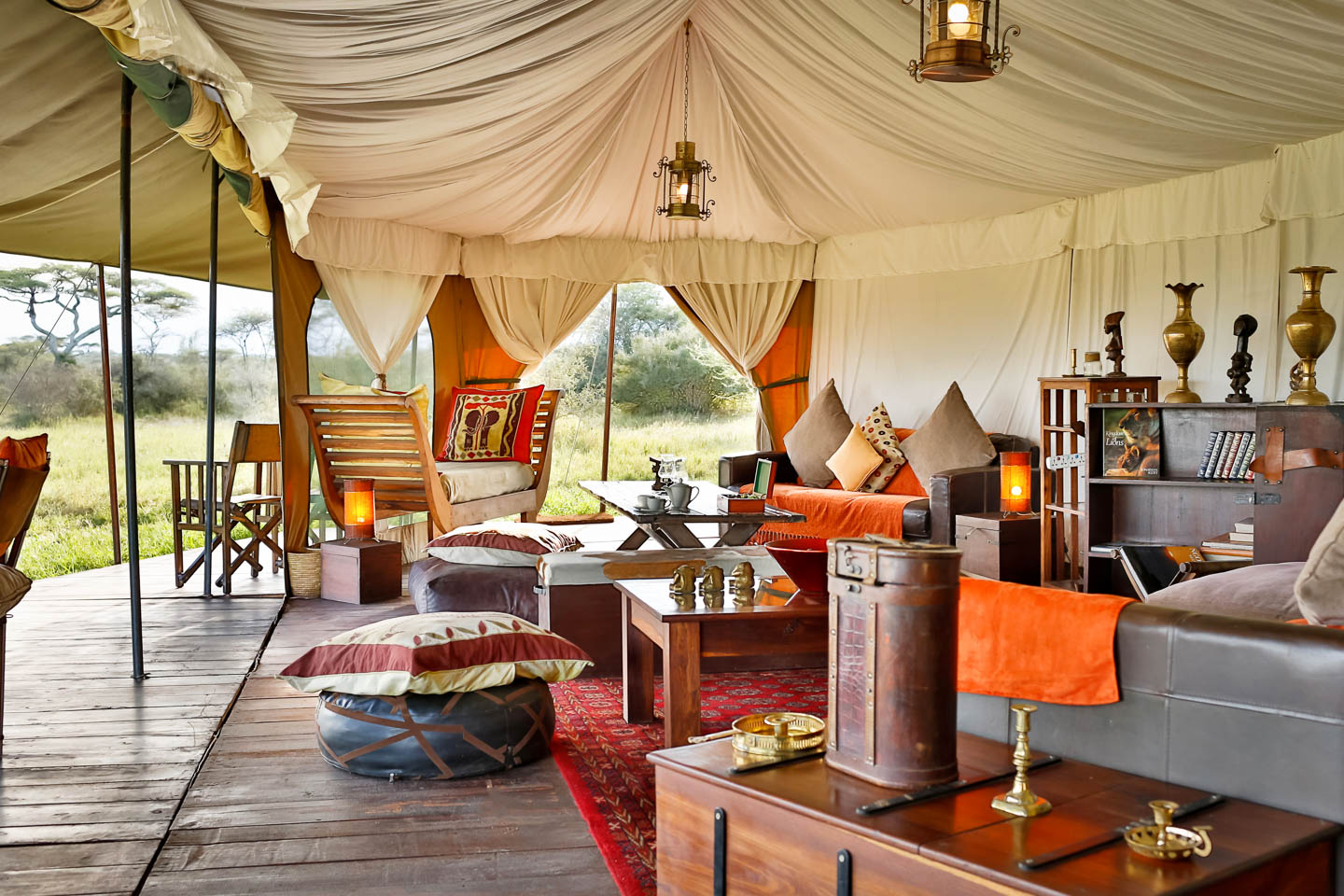 serengeti safari camps Great Wildebeest Migration lounge tent serengeti tanzania lemala ndutu camp