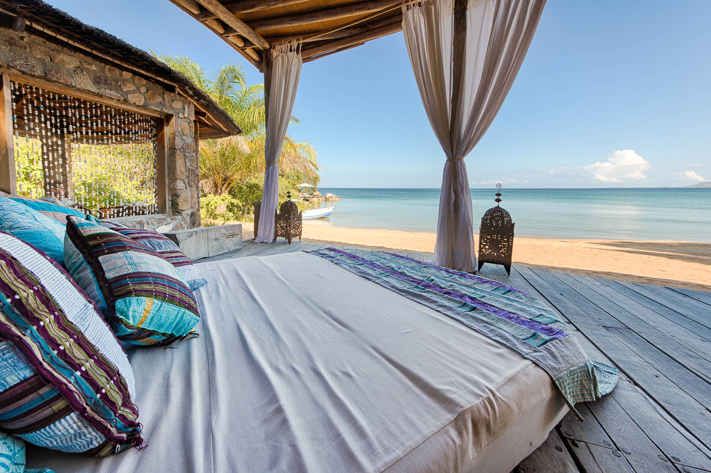 romantic lodges in Africa kaya mawa deck lounge romantic malawi 