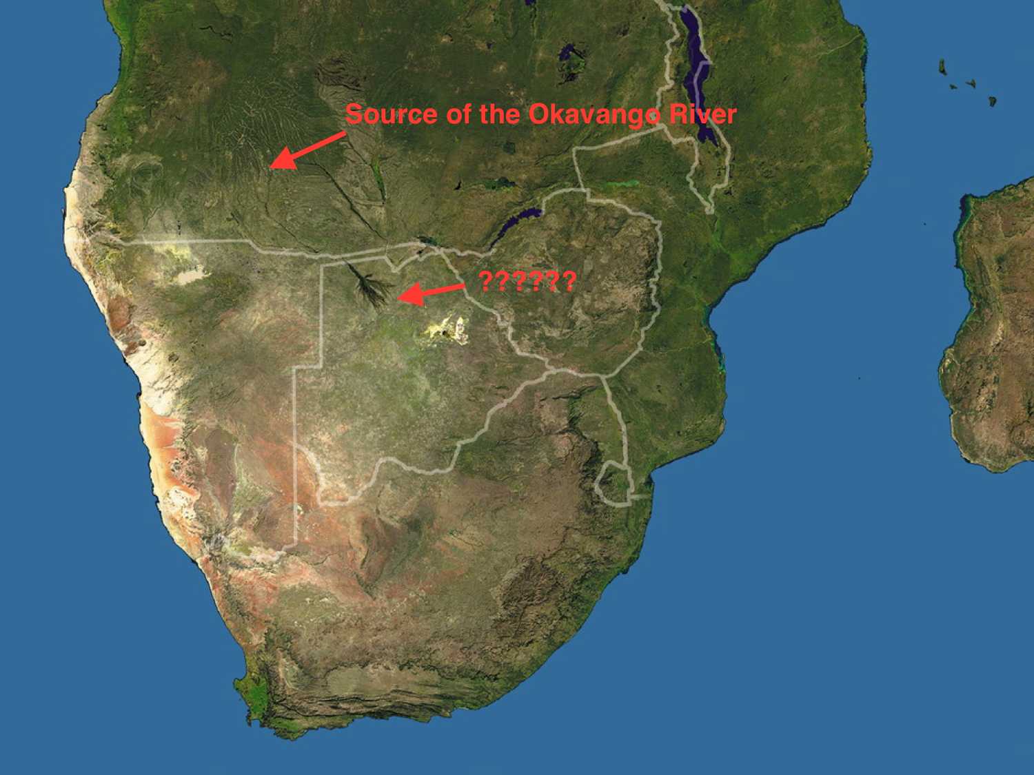 Satellite image of the Okavango by (LandSat 1979) okavango delta