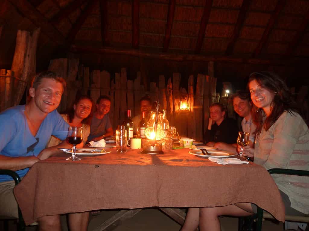 Guests enjoying the bush cuisine