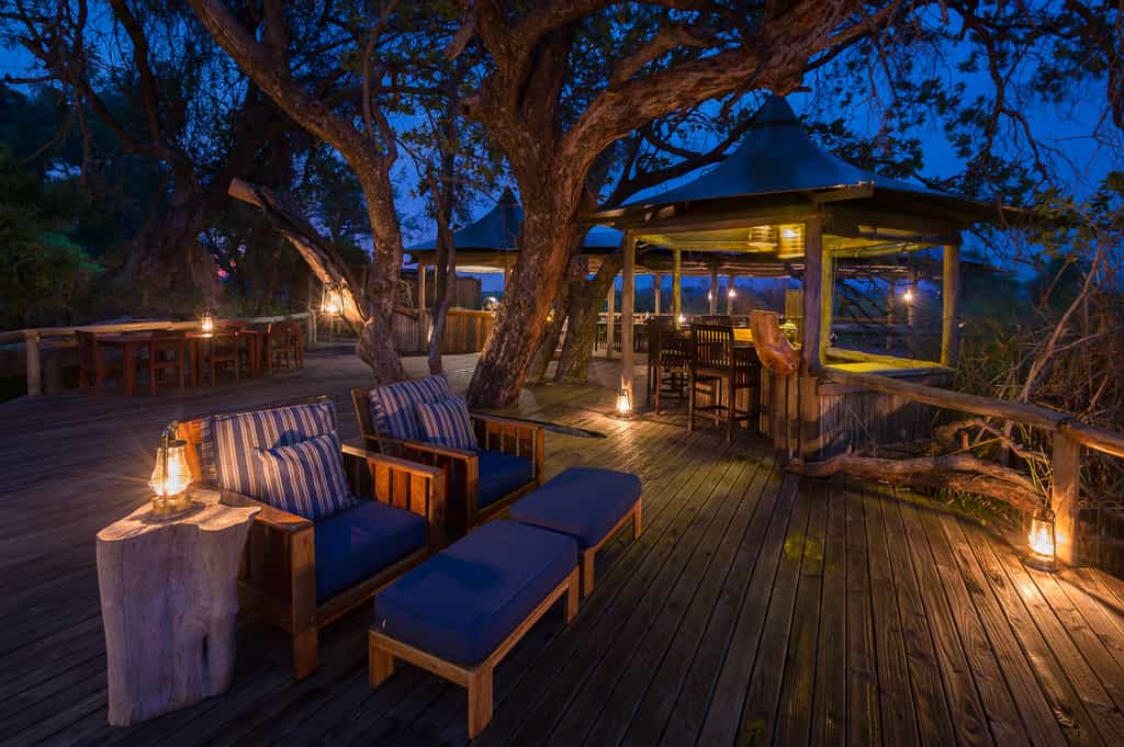 Main area's comfortable couches under the stars