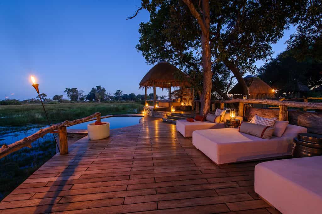 Sumptuous deck couches and pool