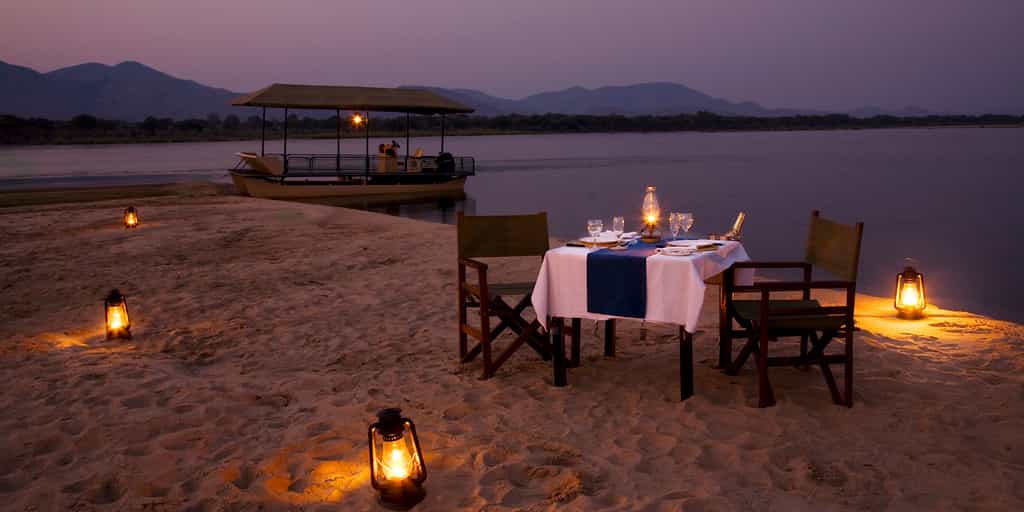 Romantic dinner setting 