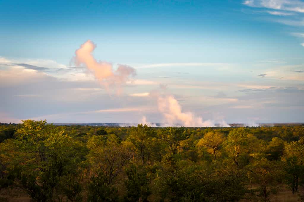 View of the Spray of Victoria Falls