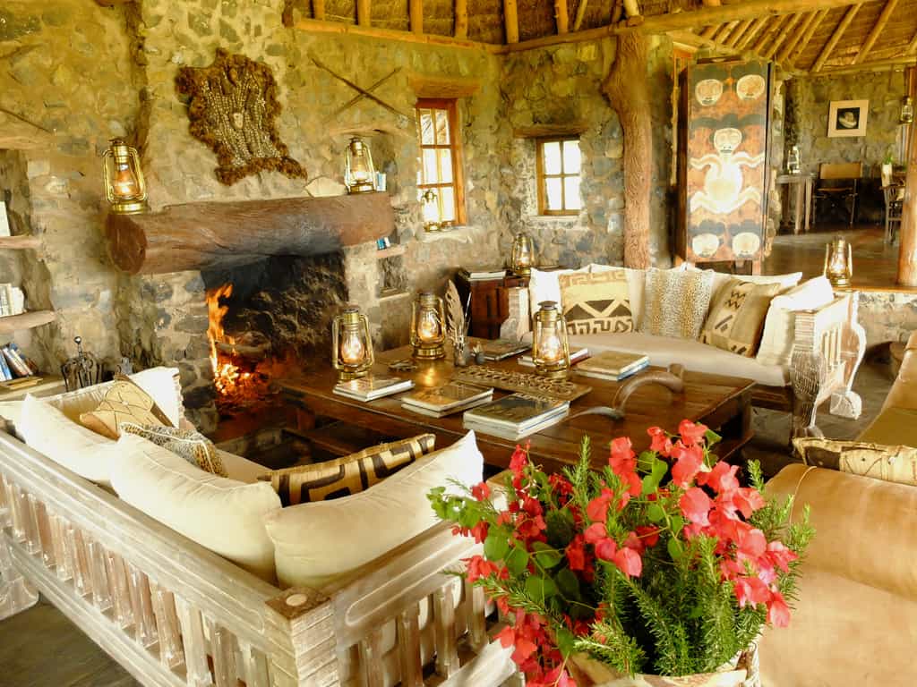 The comfortable, stylish interior of Tembo House combines the classic safari experience with European flare.