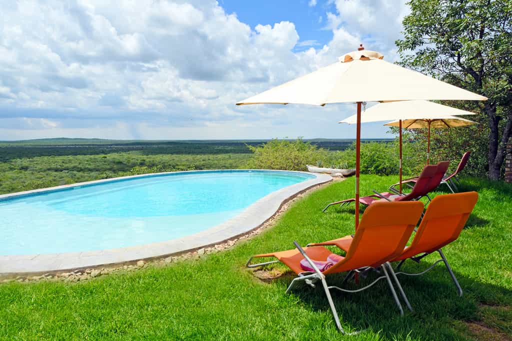 One of three swimming pools at the lodge.