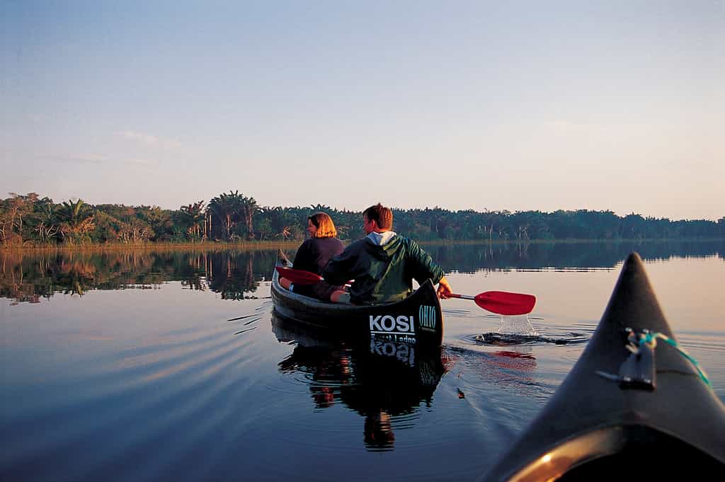Exploring the lake system via canoe