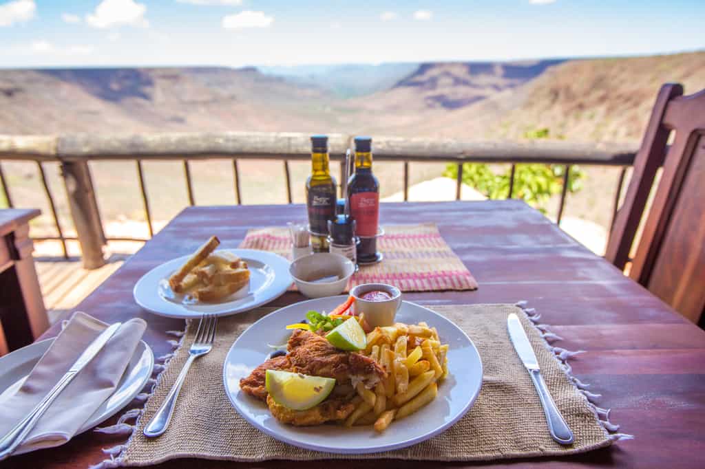 Dinning on the outside deck