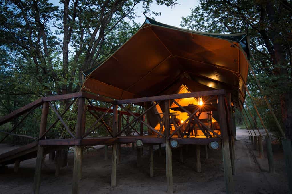 Tented suite exterior from the front entrance