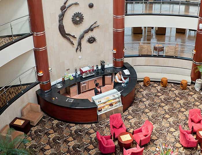 Signature coffee bar with a selection of hot brews and snacks perfect for casual meetings