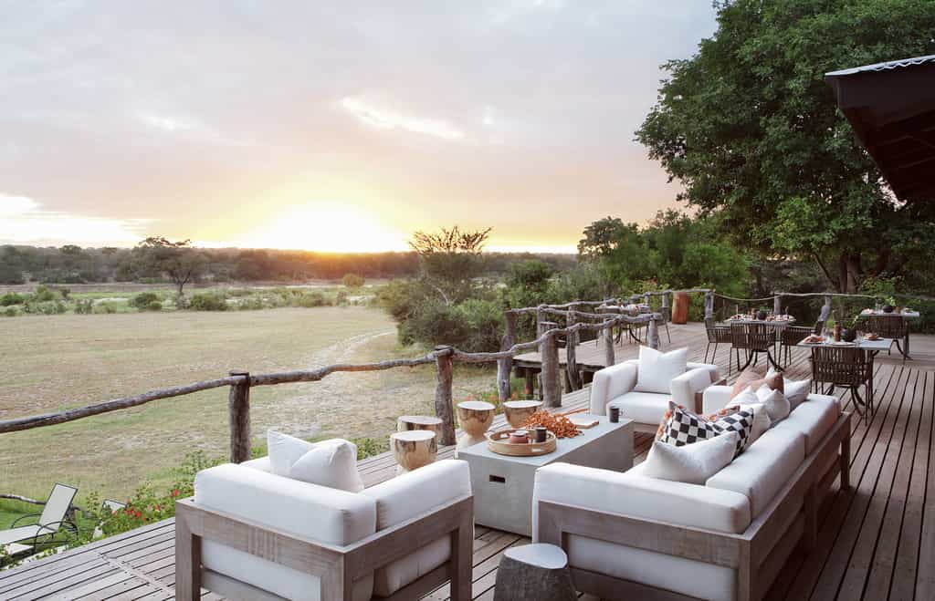 Enjoy a meal whilst overlooking the beautiful Sand River