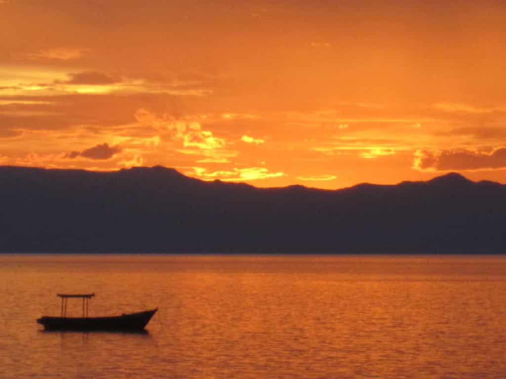 Cape Maclear sunset over Lake Malawi
