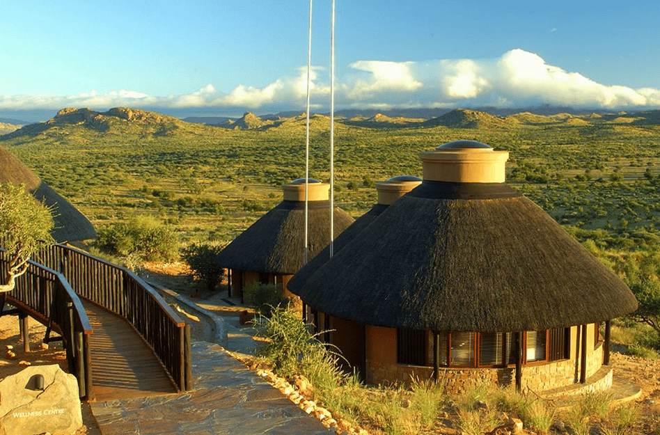 A small bridge leads across to the Wellness treatment rooms.