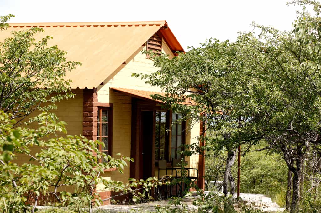 The outside view of a bungalow 