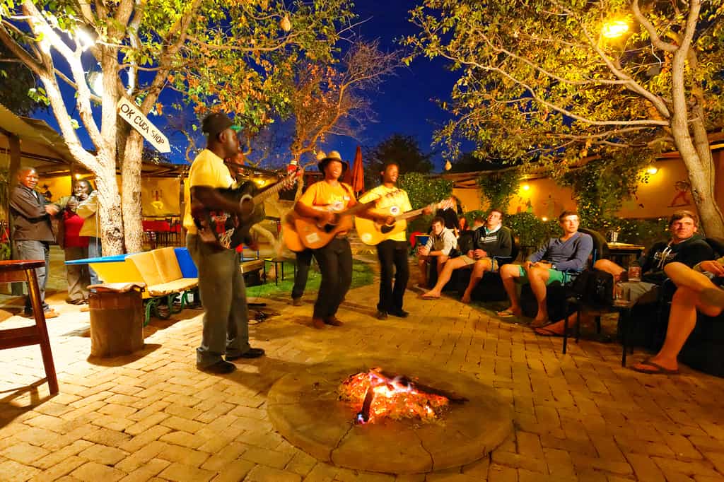 Enjoy an evening of music and culture with the inhouse band, Etosha Safari Boys 