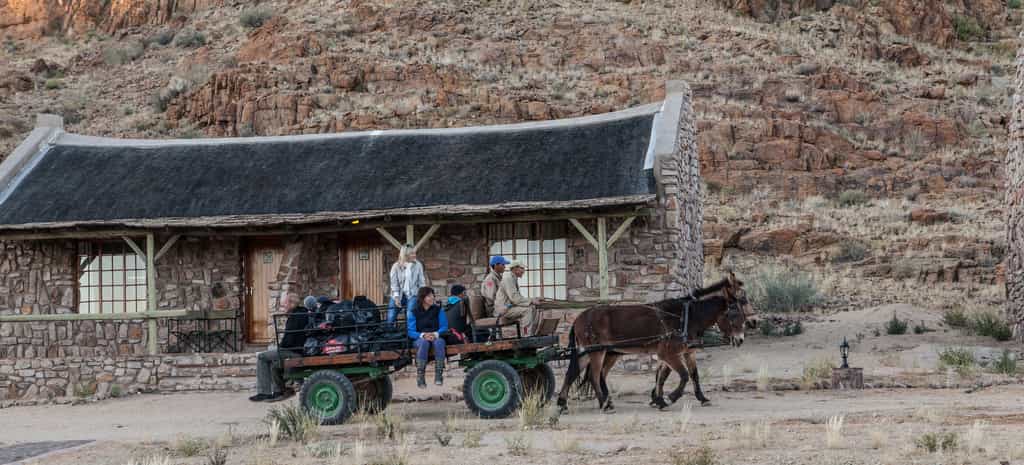 Luggage brought to the rooms via a donkey cart 