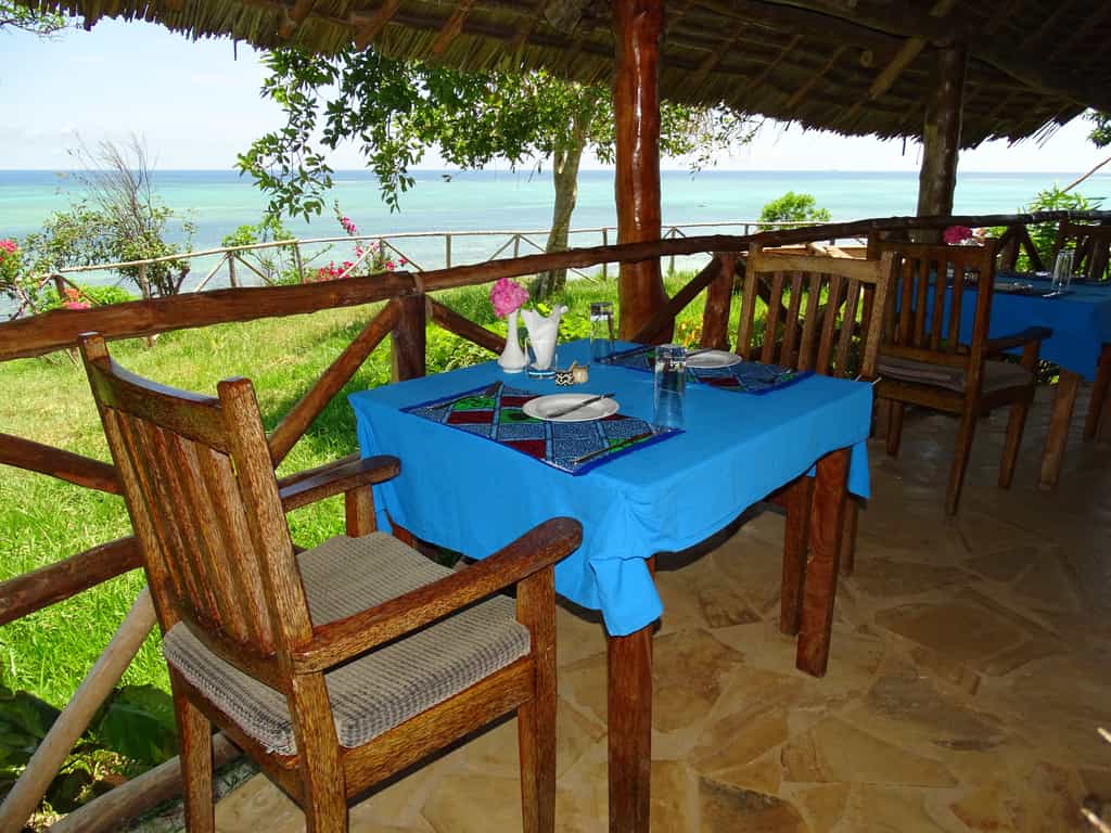 Restaurant on the cliff over viewing the Turquoise Indian Ocean.