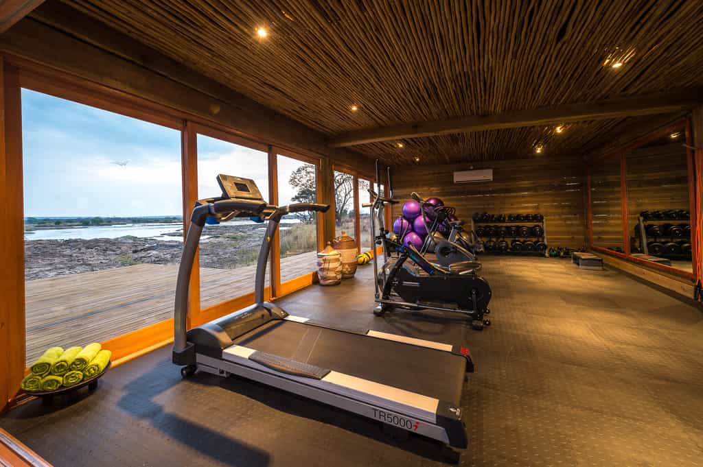 Gym with exercise machines 