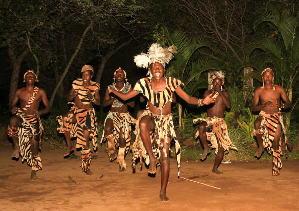 A traditional dancing performers by a group of locals who live in the nearby village 
