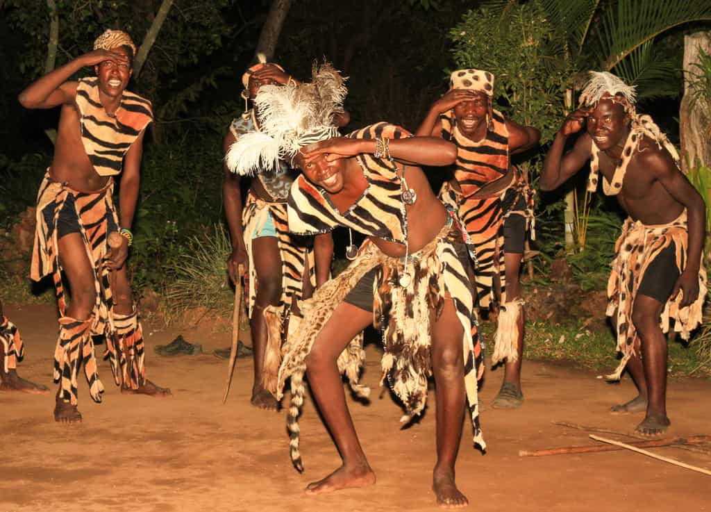 A traditional dancing performers by a group of locals who live in the nearby village 