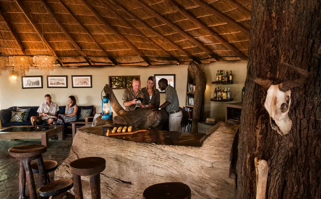 Each chalet at Kaingo has its own private deck overhanging the bank of the Luangwa River