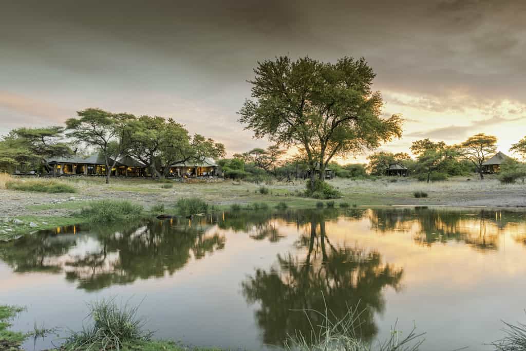Onguma Tented Camp overlooking the waterhole