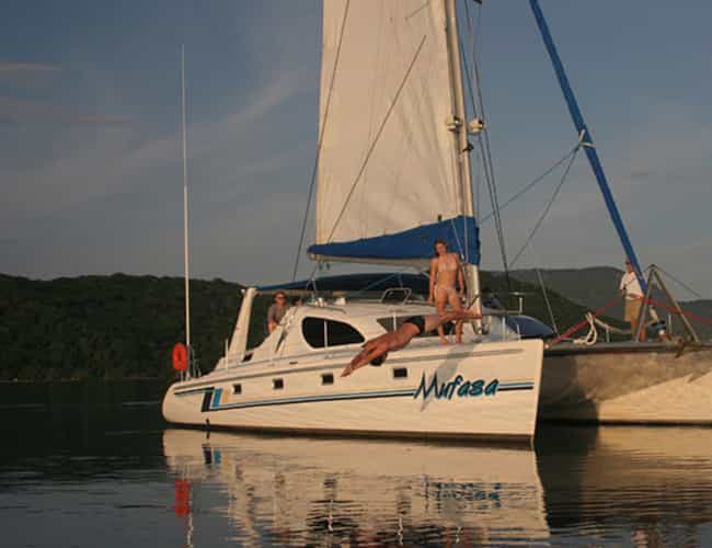 Live-aboard catamaran for charter on Lake Malawi 