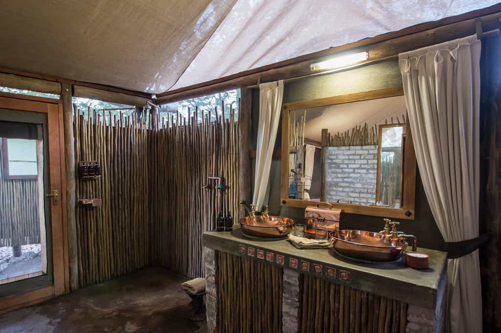Guest tent bathroom