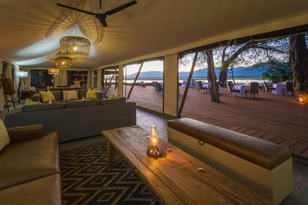 Guest lounge area and adjacent al fresco dining area