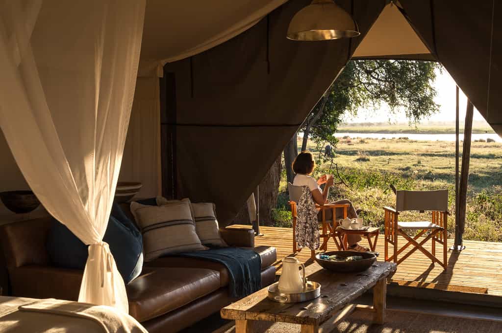 Luxurious guest tents provide a relaxing base at siesta time