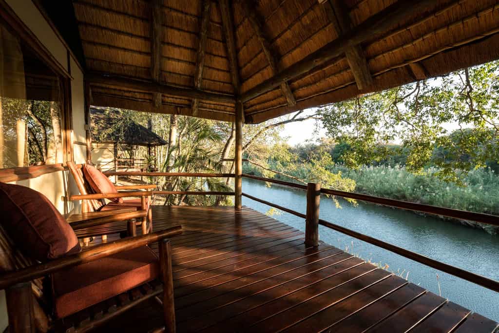 Bedroom decks with a view of the river