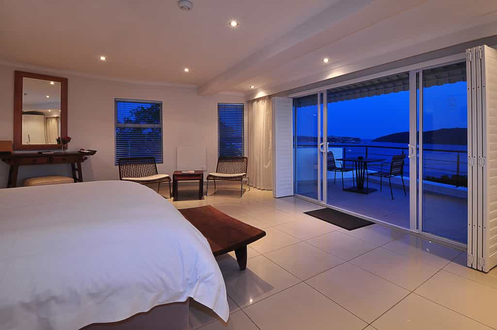 The suites are wonderfully roomy and all have a fantastic view over the lagoon of Knysna.