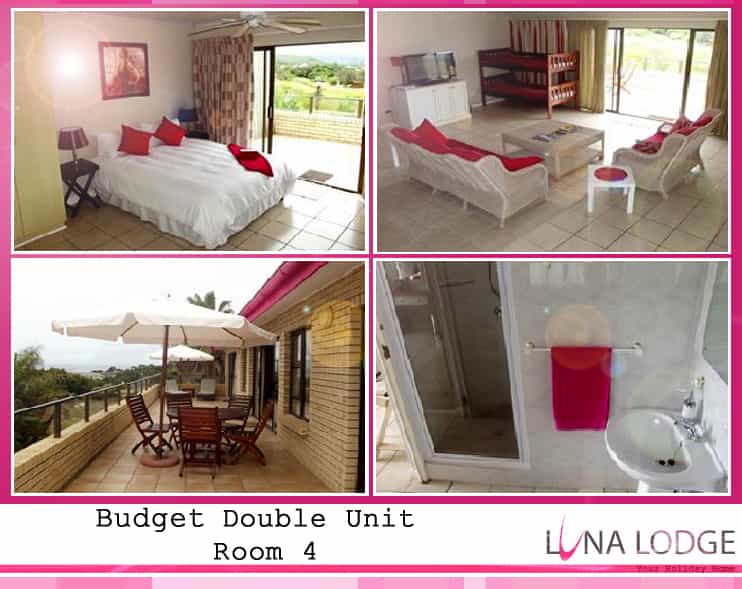 — Shared second floor balcony with sea and mountain views.   — Standard double bed – sleeps 2 adults.   — En suite bath and shower.   — Secure parking in front of unit.