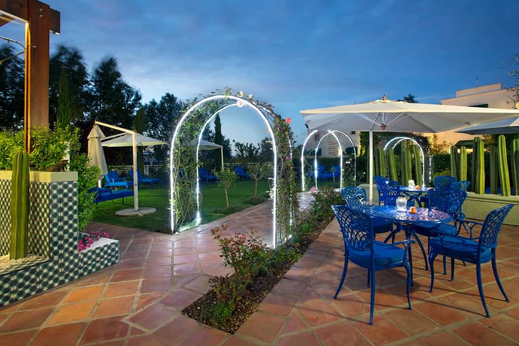 Lit archer in the evening