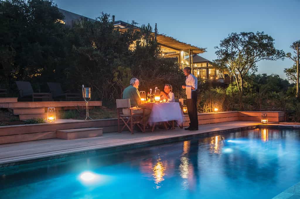 Especially on warm summer evenings guests enjoy a private poolside dinner