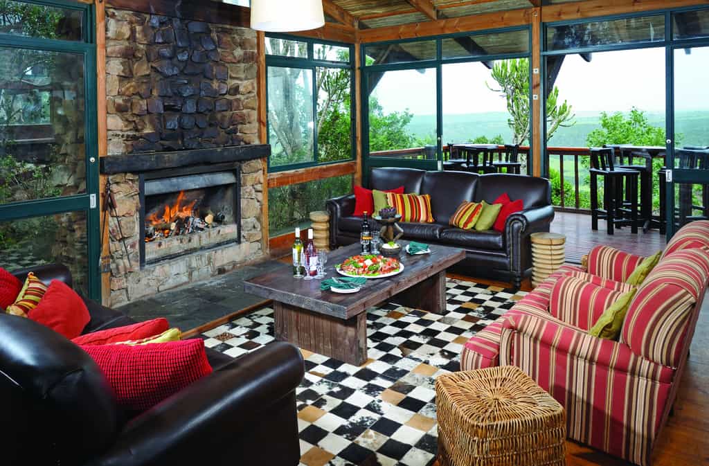 Grab a drink at the bar, step out onto the deck, or just relax around the fire.