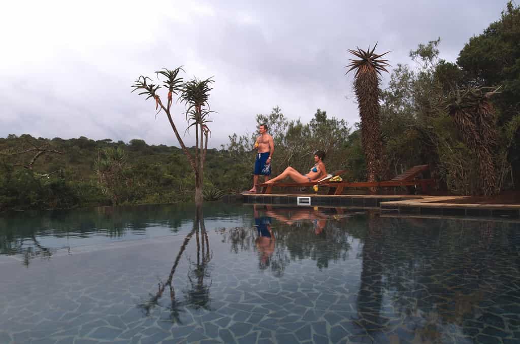 The Main Lodge swimming pool is nestled in the bush, offering an utterly serene setting to enjoy warm summer days.