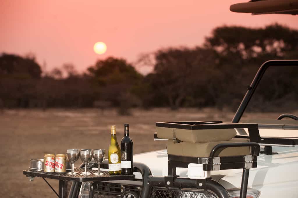 Sundowners on the game drive