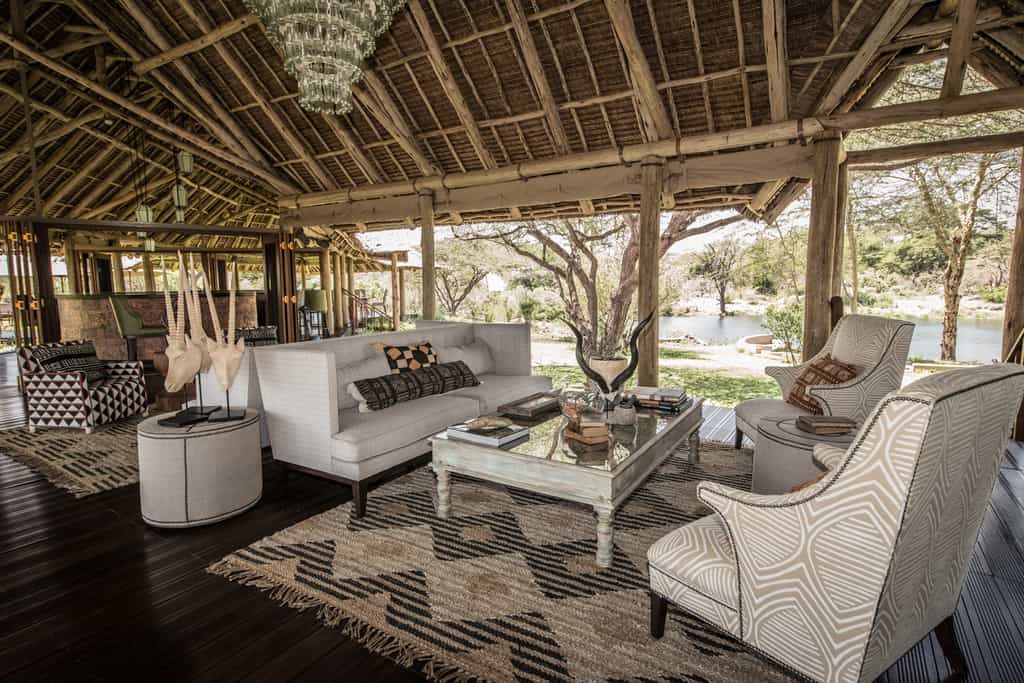 Overlooks the boma and hippo pools