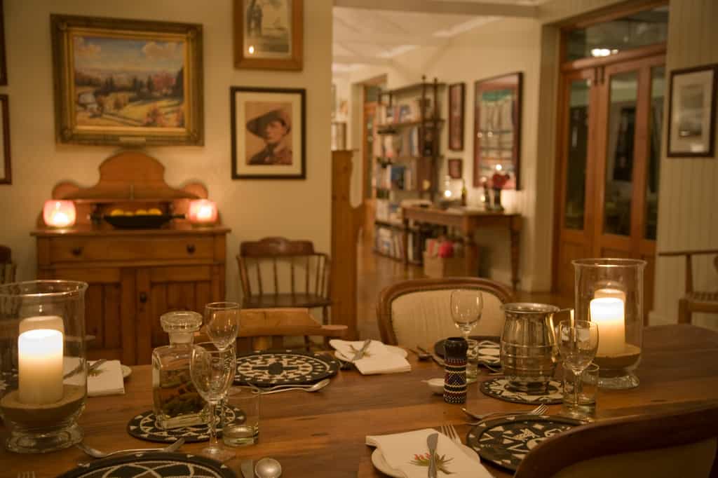 Evening dining with candle light