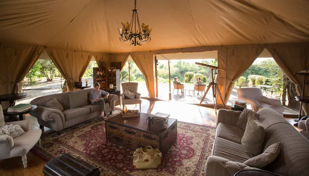 Classically furnished, the lounge room invites relaxation with a book and whiskey.  