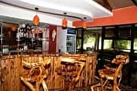 Enjoy cold beverages at our rustic bar