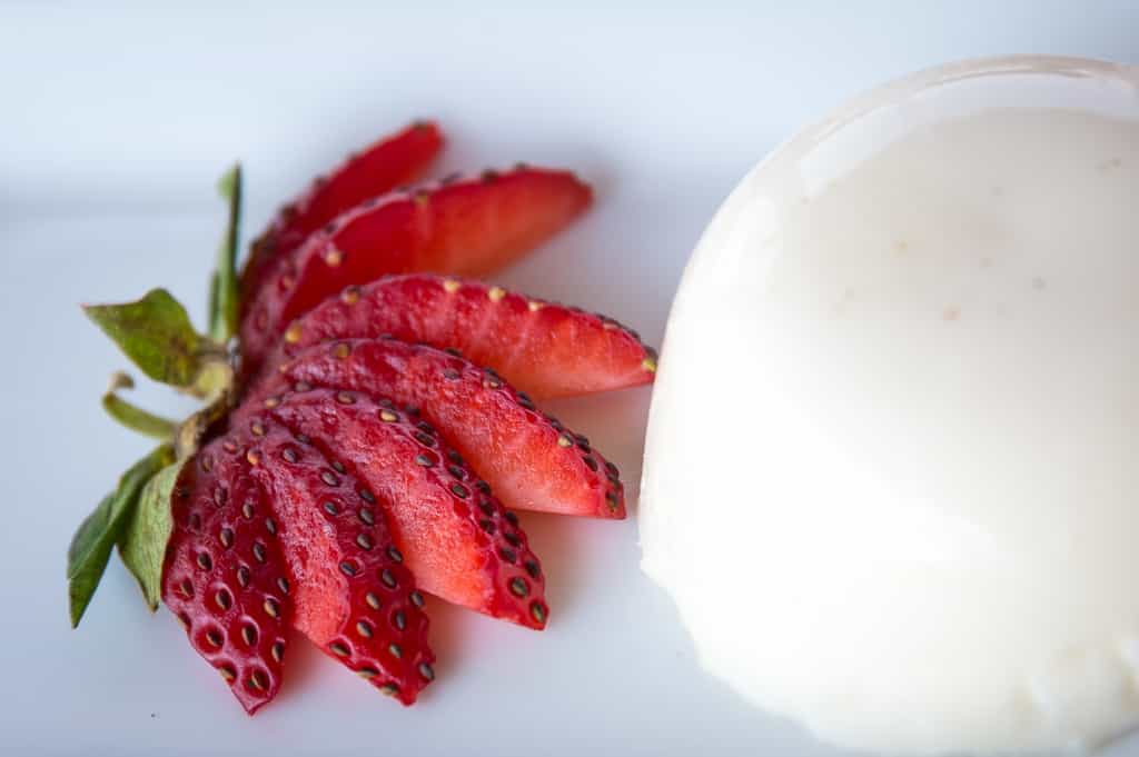 Fresh strawberry panna cotta