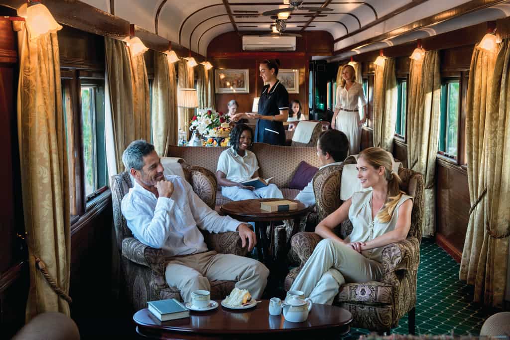 There are two lounge cars on any train where there are more than 46 passengers travelling
