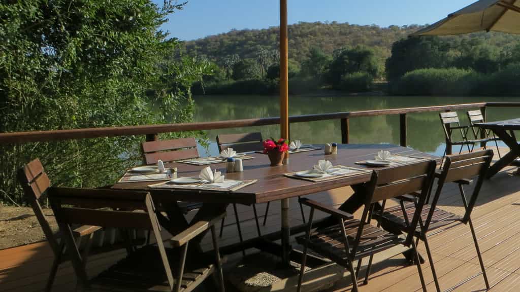 All meals are served on deck overlooking the Kunene River