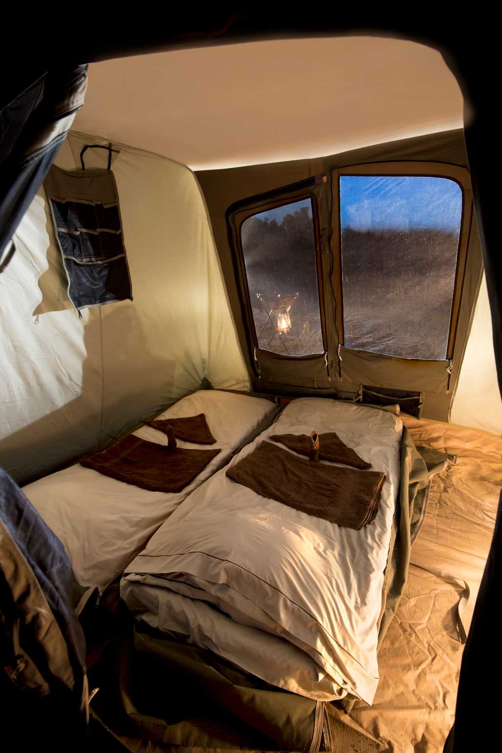 Inside a Selinda Adventure Trail Tent