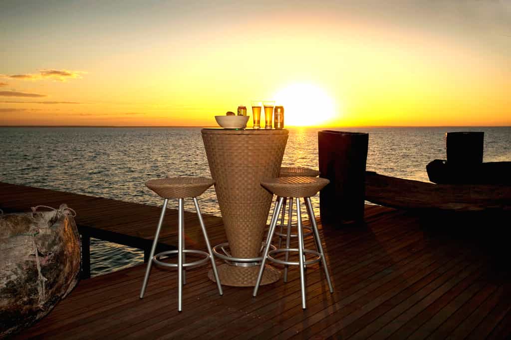 Sundowners overlooking Jetty on deck