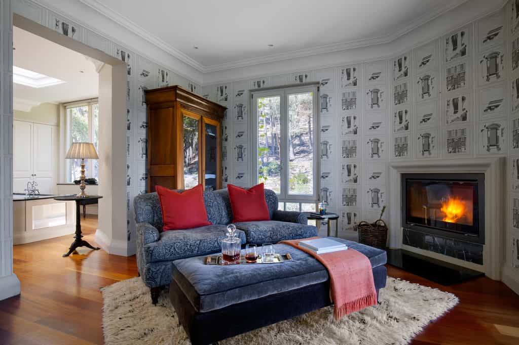 Pantry & Mini Bar with a Roaring Fire