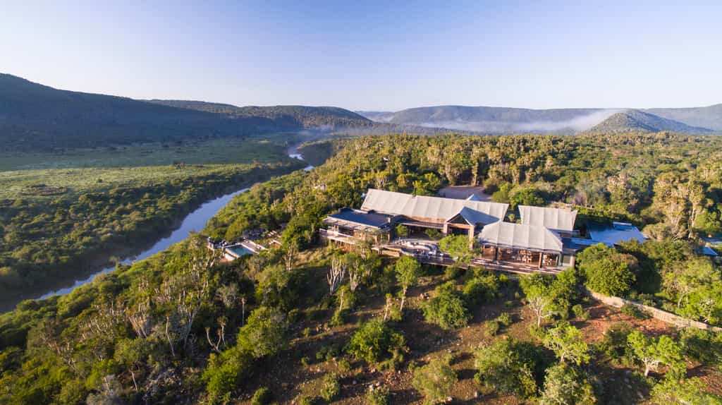 Aerial view of lodge