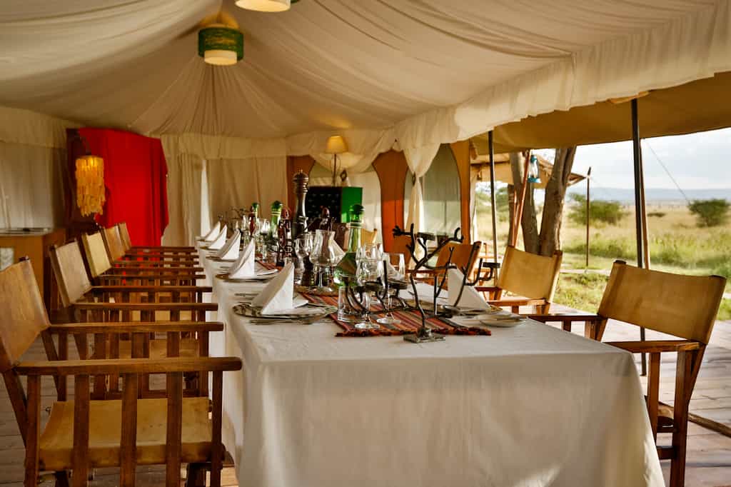 Open dining tents offering great views